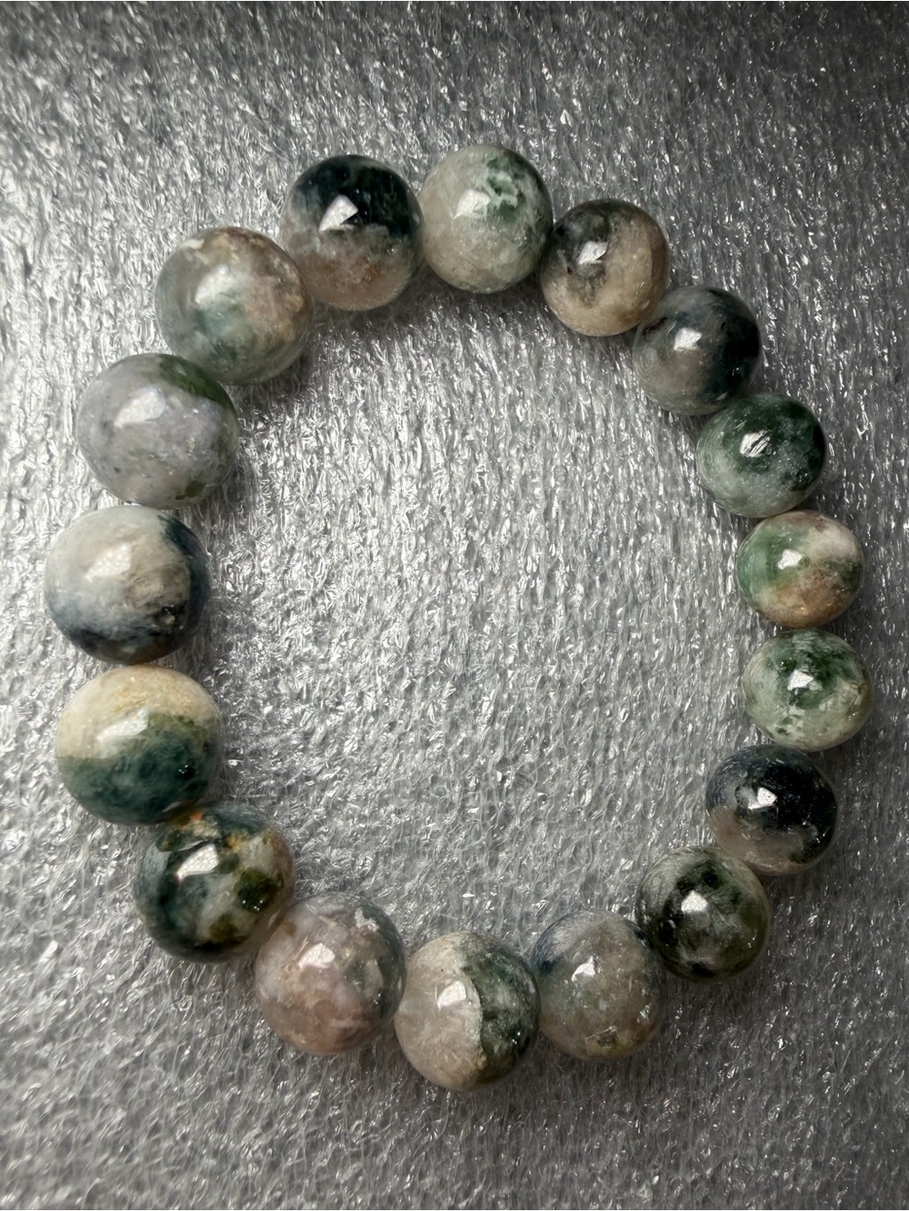Breathtaking 11MM Green Tourmaline in Quartz Natural Crystal Bracelet